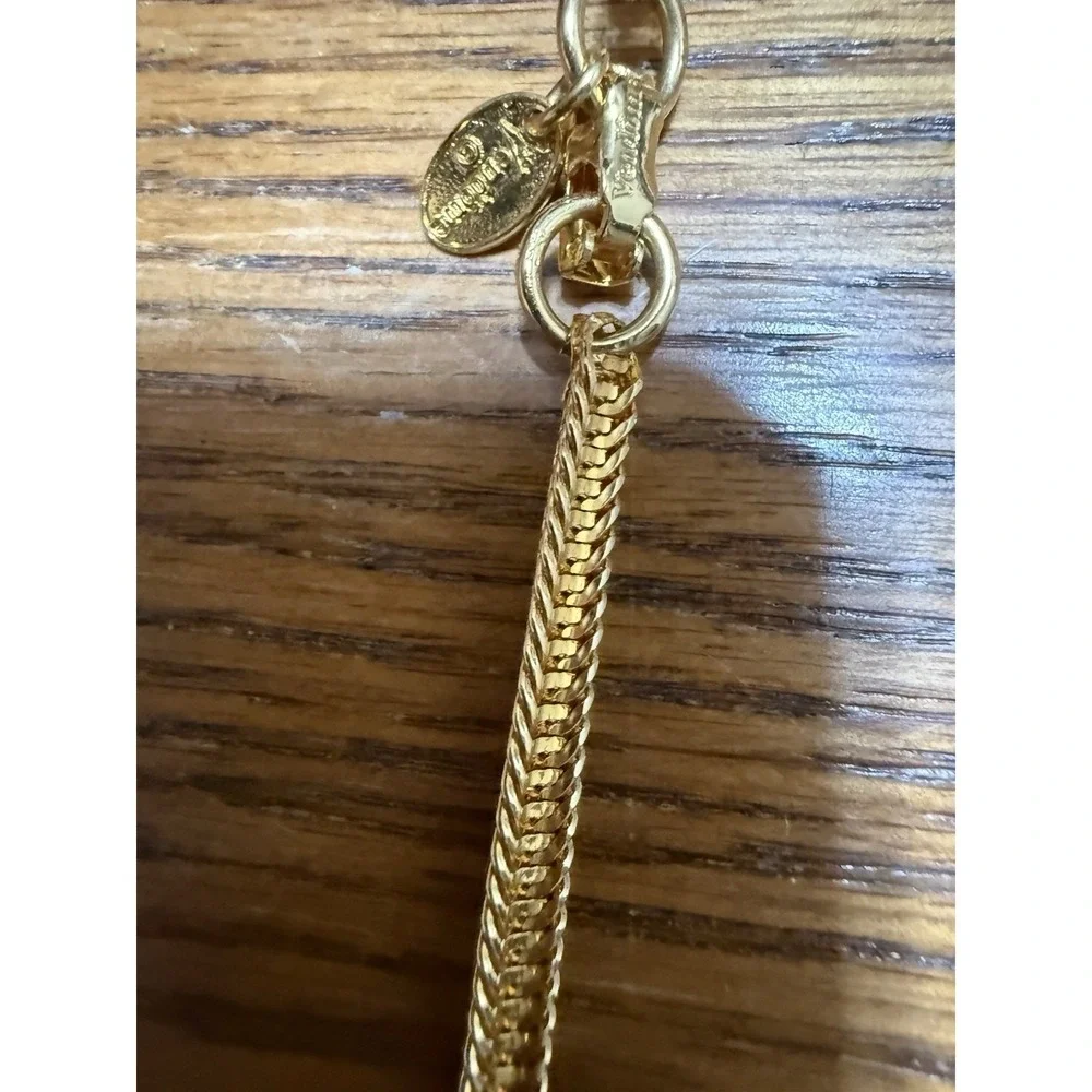 Vintage Vendome Necklace Signed Vendome long gold tone Thick chain necklace 36